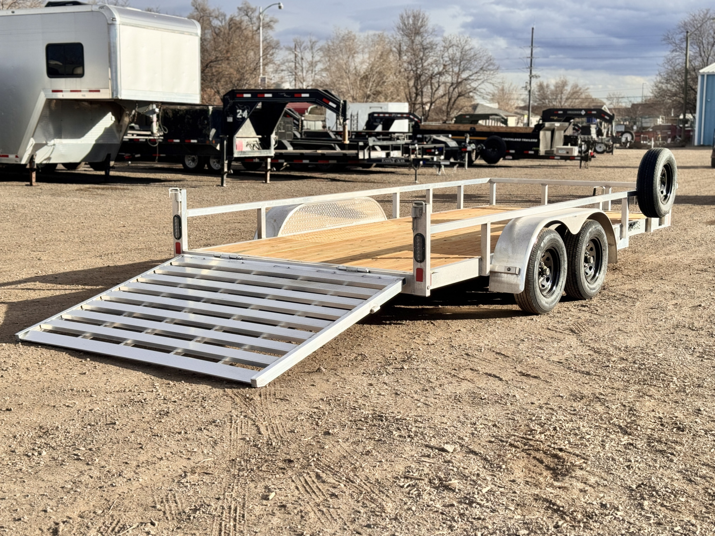 New 2026 BRMI 7-16 Aluminum Tandem Axle Ramp Gate Utility EX - landscape Series