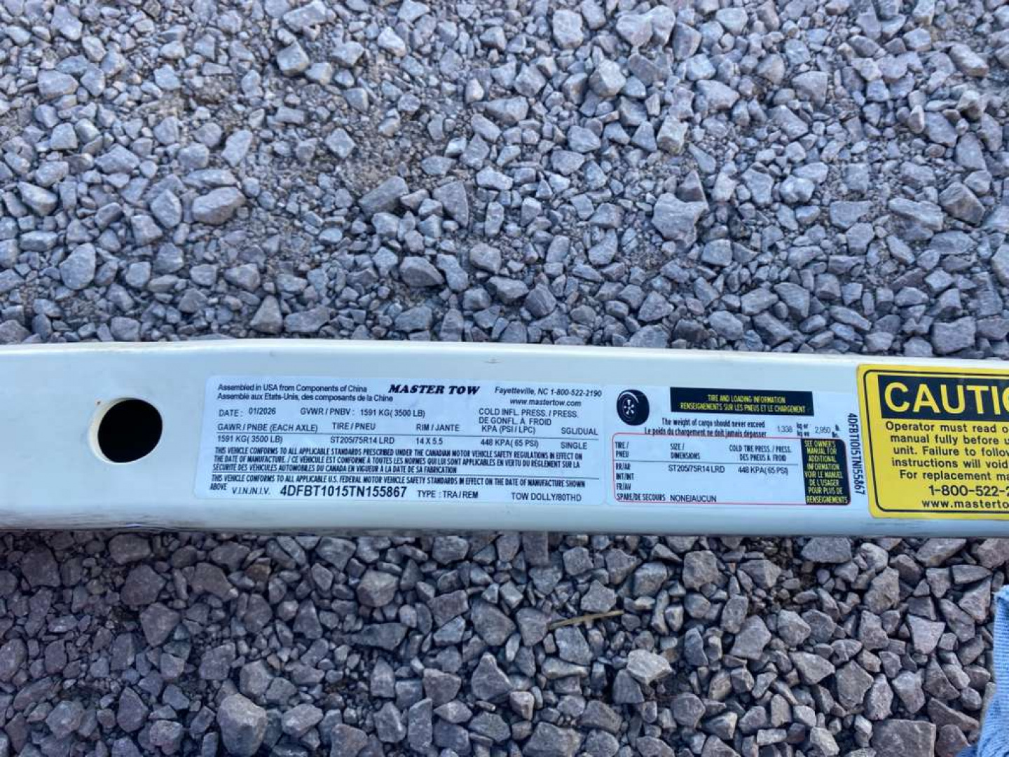 New 2026 Master Tow 80" DOLLY NO BRAKES Tow Dolly