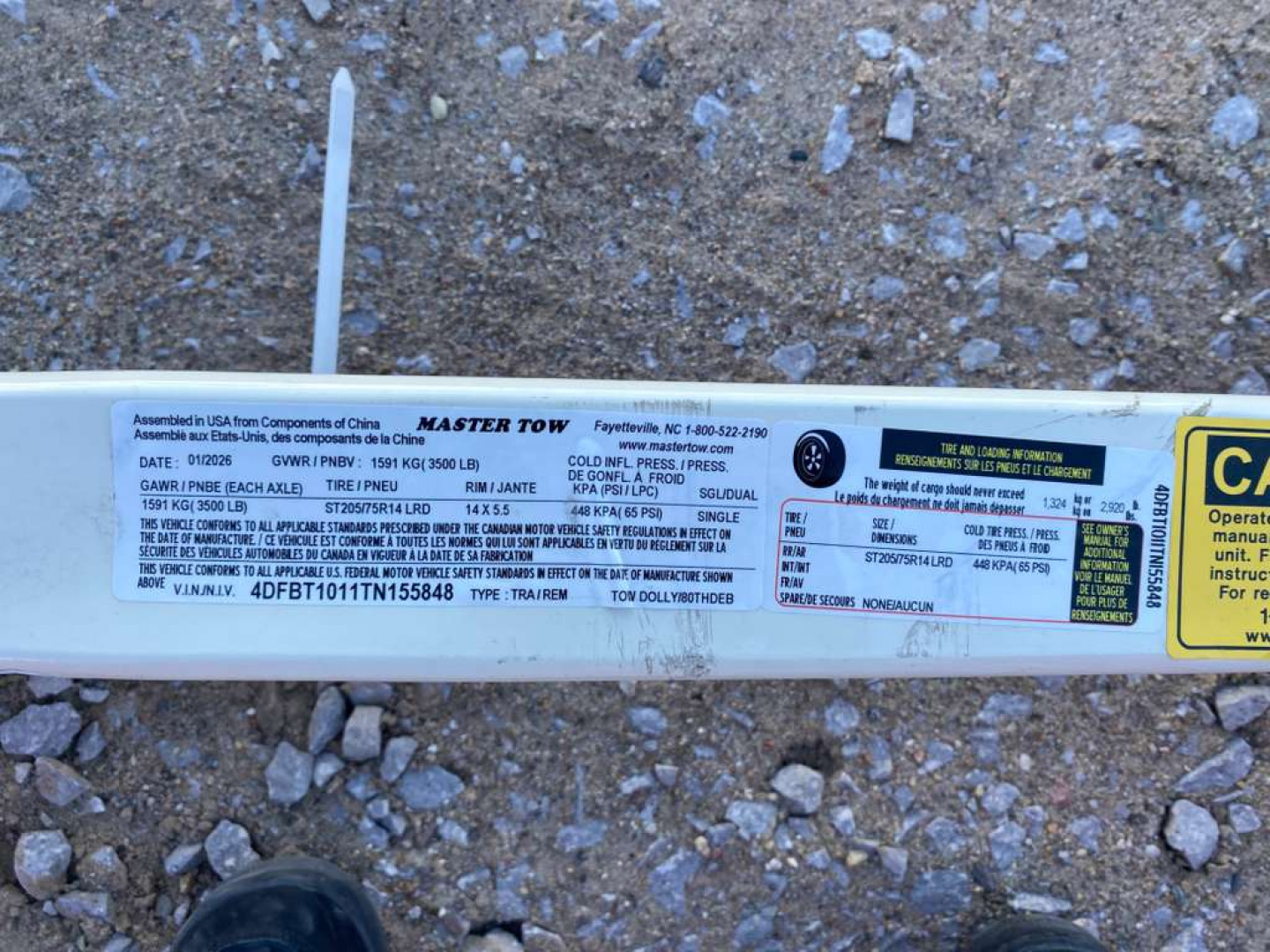 New 2026 Master Tow 80" DOLLY ELEC/BRAKES Tow Dolly