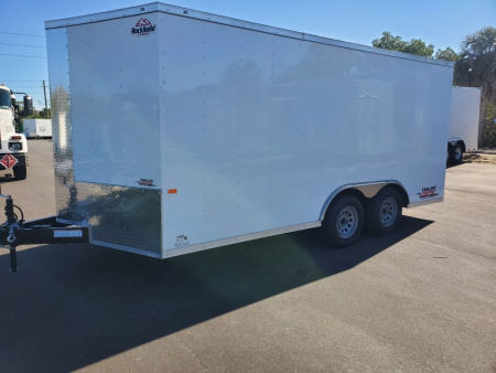 New 2026 Rock Solid Cargo 8.5X16 TANDEM AXLE 7000 LB GVWR Cargo / Enclosed Trailer WITH 6'6  INTERIOR HEIGHT, REAR RAMP DOOR, 4 D-RINGS