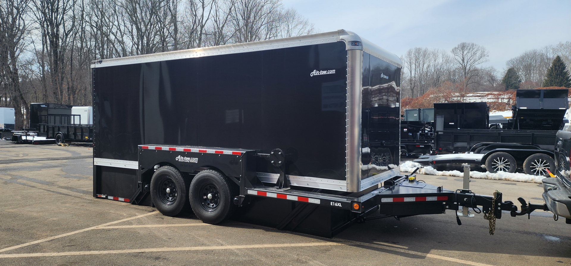 New 6'3" x 15'9" Air-Tow E16-XL Enclosed Drop Deck Equipment Trailer 15k**BLACKOUT BLACK