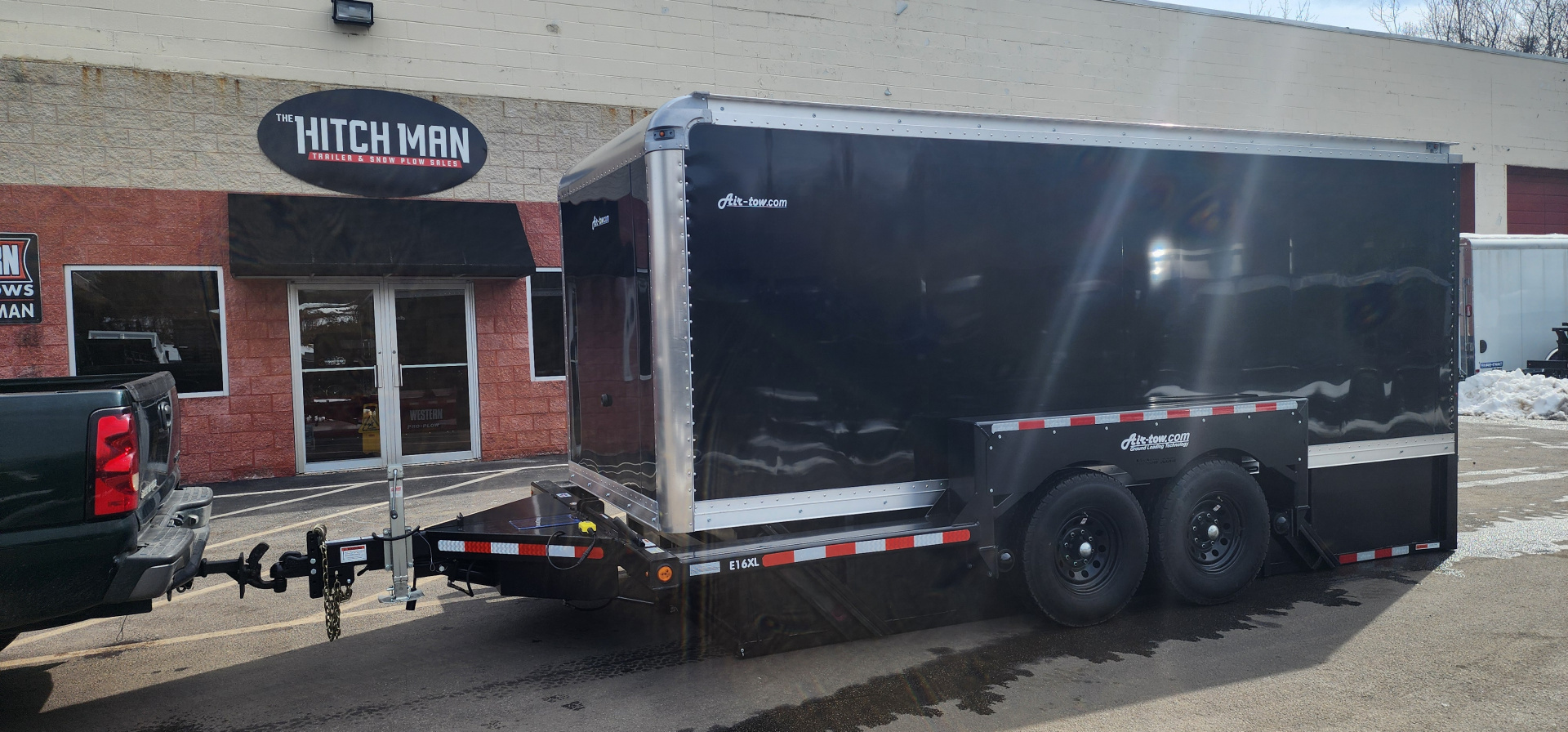 New 6'3" x 15'9" Air-Tow E16-XL Enclosed Drop Deck Equipment Trailer 15k**BLACKOUT BLACK
