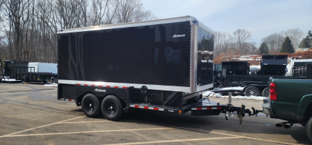 New 6'3" x 15'9" Air-Tow E16-XL Enclosed Drop Deck Equipment Trailer 15k**BLACKOUT BLACK