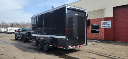 New 6'3" x 15'9" Air-Tow E16-XL Enclosed Drop Deck Equipment Trailer 15k**BLACKOUT BLACK
