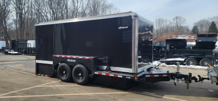 New 6'3" x 15'9" Air-Tow E16-XL Enclosed Drop Deck Equipment Trailer 15k**BLACKOUT BLACK