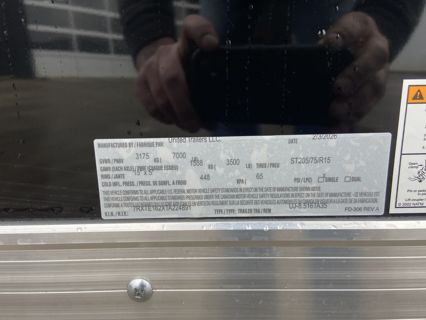 New United Trailers UJ Cargo / Enclosed Trailer 16'