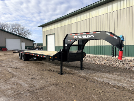 New 2026 34' PJ GN Low-Pro Dually Hyd Dove Flatbed Trailer