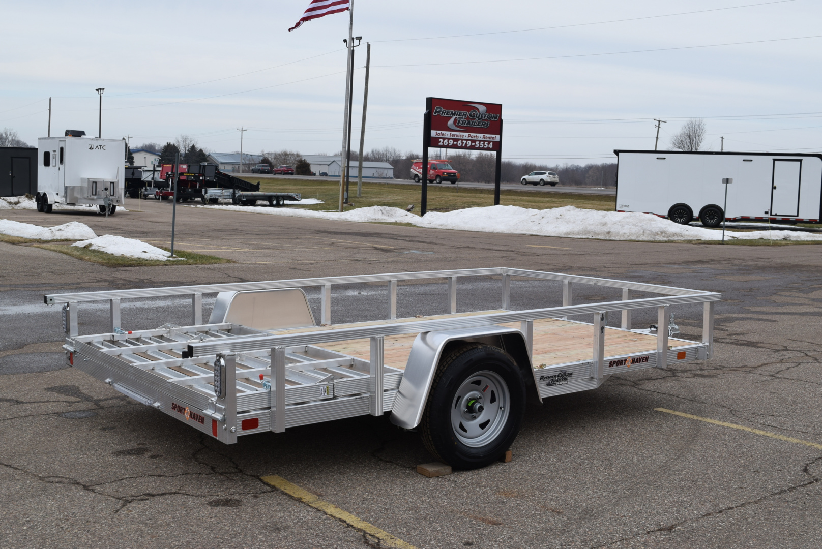 New 2026 Sport Haven 7x12 Aluminum Utility Trailer