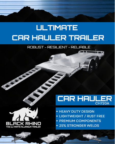 New 2026 Black Rhino CH720A-10 Car Hauler 7'x20'