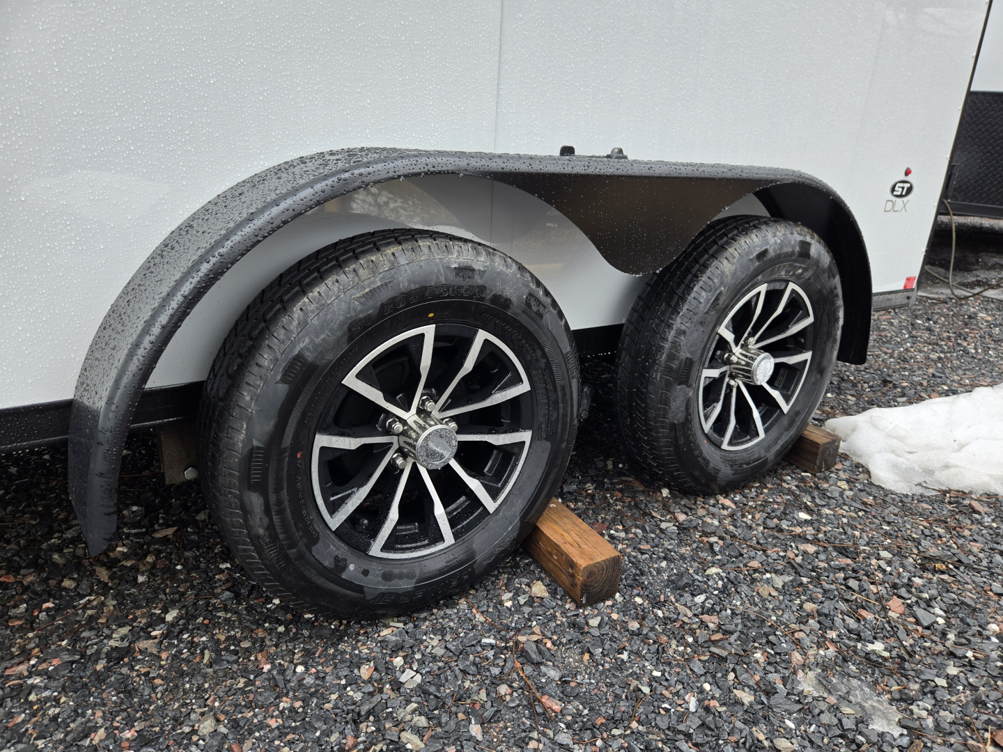 New 7 x 14 Look ST DLX V-Nose Cargo Trailer, 7k GVWR ***White PolyCor w/ Blackout Trim, Ramp Door, Alum Wheels, Rear Flare w/ Lights, Stabilizer Jacks