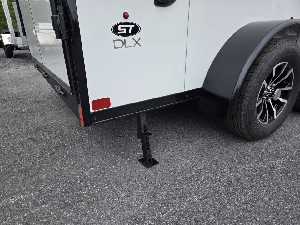 New 7 x 14 Look ST DLX V-Nose Cargo Trailer, 7k GVWR ***White PolyCor w/ Blackout Trim, Ramp Door, Alum Wheels, Rear Flare w/ Lights, Stabilizer Jacks