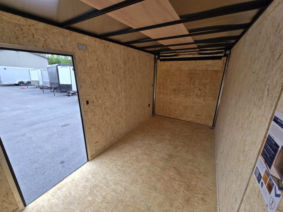 New 7 x 14 Look ST DLX V-Nose Cargo Trailer, 7k GVWR ***White PolyCor w/ Blackout Trim, Ramp Door, Alum Wheels, Rear Flare w/ Lights, Stabilizer Jacks
