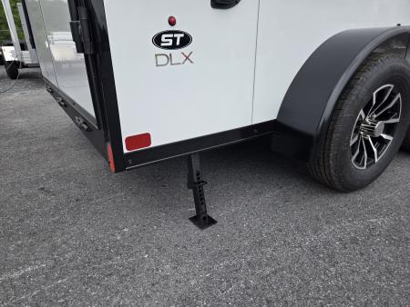 New 7 x 14 Look ST DLX V-Nose Cargo Trailer, 7k GVWR ***White PolyCor w/ Blackout Trim, Ramp Door, Alum Wheels, Rear Flare w/ Lights, Stabilizer Jacks