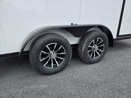New 7 x 14 Look ST DLX V-Nose Cargo Trailer, 7k GVWR ***White PolyCor w/ Blackout Trim, Ramp Door, Alum Wheels, Rear Flare w/ Lights, Stabilizer Jacks