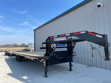 New 2026 DAVIDSON 102X30 (25+5) DECKOVER GOOSENECK (2) TANDEM 8000lb AXLES, GVWR 16,000lbs, MONSTER RAMPS
