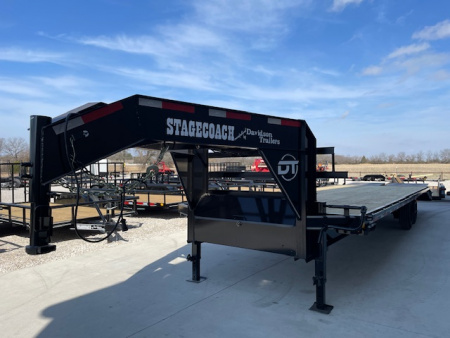 New 2026 DAVIDSON 102X30 (25+5) DECKOVER GOOSENECK (2) TANDEM 8000lb AXLES, GVWR 16,000lbs, MONSTER RAMPS