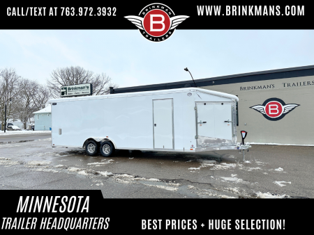 New Lightning 8.5x24 Enclosed Aluminum Car Hauler- UPGRADED FRONT RAMP!