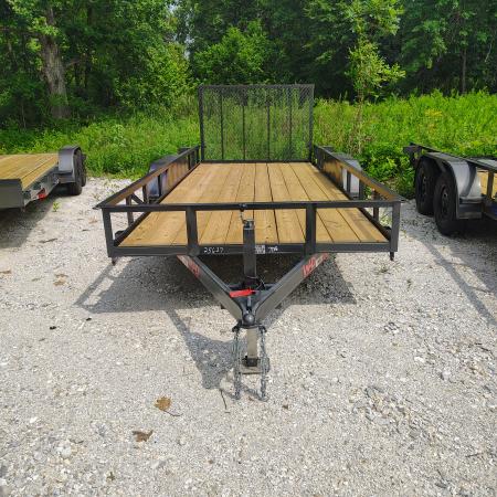 New 2026 WD Trailers 77x16 TA Utility Trailer, straight deck with 4' Mesh Gate, 35K Axles, Diamond Series Utility Trailer