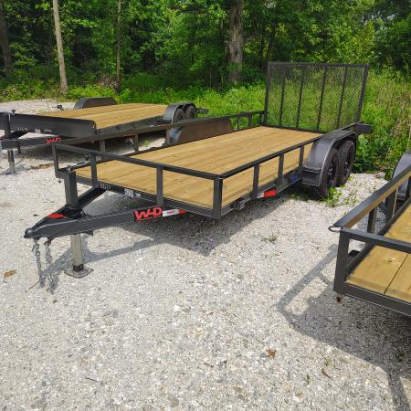 New 2026 WD Trailers 77x16 TA Utility Trailer, straight deck with 4' Mesh Gate, 35K Axles, Diamond Series Utility Trailer