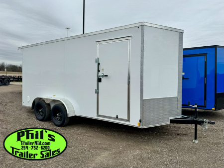 New 7X16 UPGRADED .080 EXTERIOR & REAR WING Cargo / Enclosed Trailer