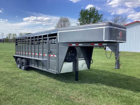 New 2026 S&S Manufacturing 6'8 x20 GN Stock / Stock Combo Trailer, Brush Fenders, 14K