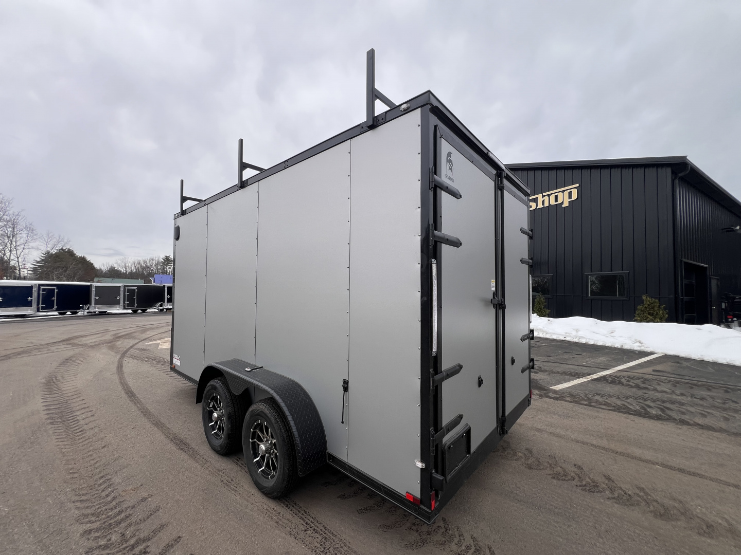 New 2026 Spartan 7X14 +2ft V-nose /7' interior height / .080 Polycore/ Blackout Package/Contractor Package/ Walkable-Roof- 7000GVW