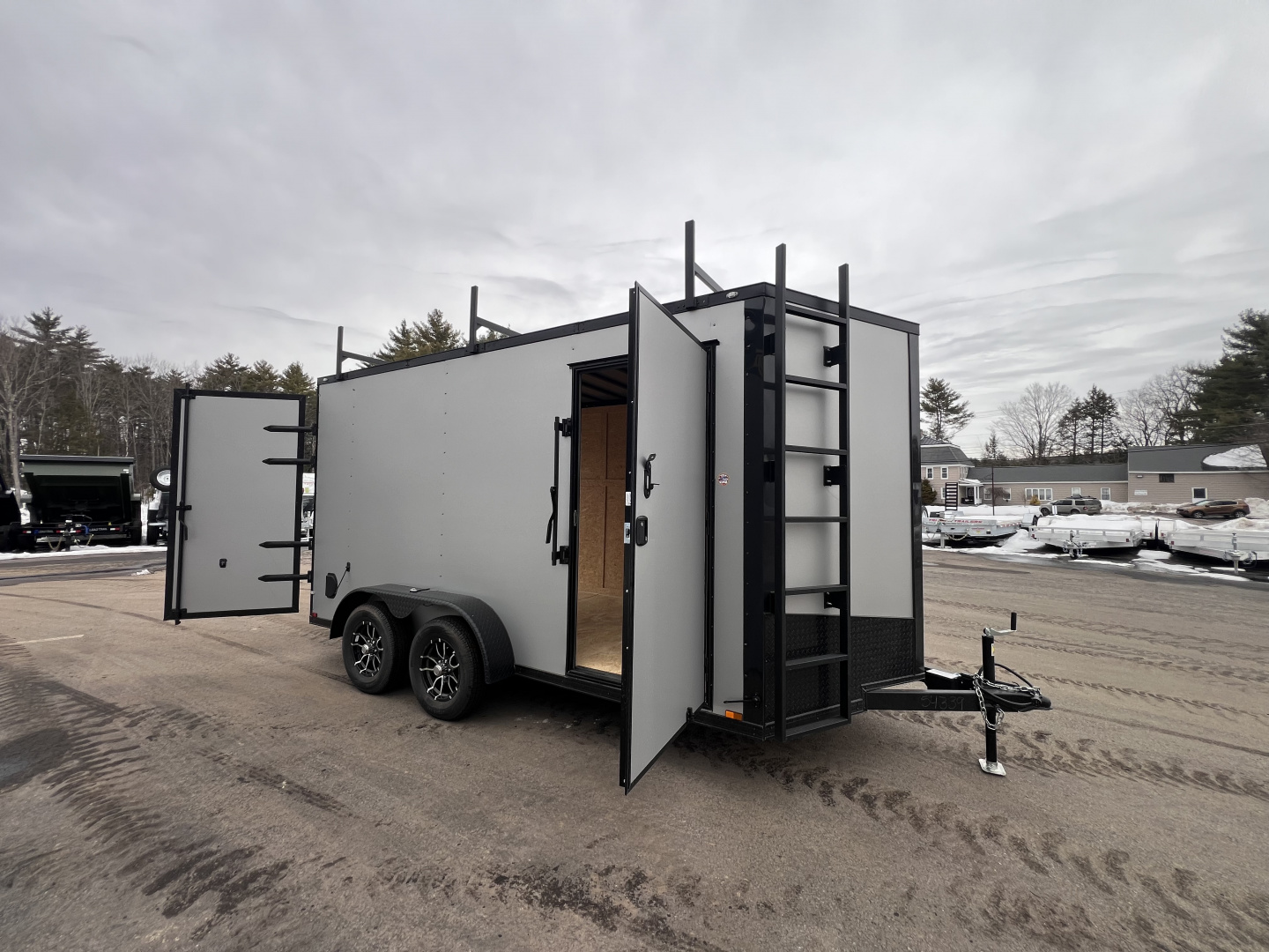 New 2026 Spartan 7X14 +2ft V-nose /7' interior height / .080 Polycore/ Blackout Package/Contractor Package/ Walkable-Roof- 7000GVW