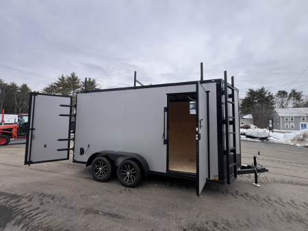 New 2026 Spartan 7X14 +2ft V-nose /7' interior height / .080 Polycore/ Blackout Package/Contractor Package/ Walkable-Roof- 7000GVW