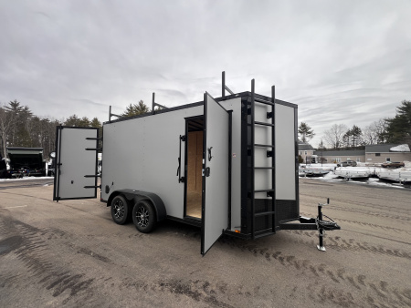 New 2026 Spartan 7X14 +2ft V-nose /7' interior height / .080 Polycore/ Blackout Package/Contractor Package/ Walkable-Roof- 7000GVW