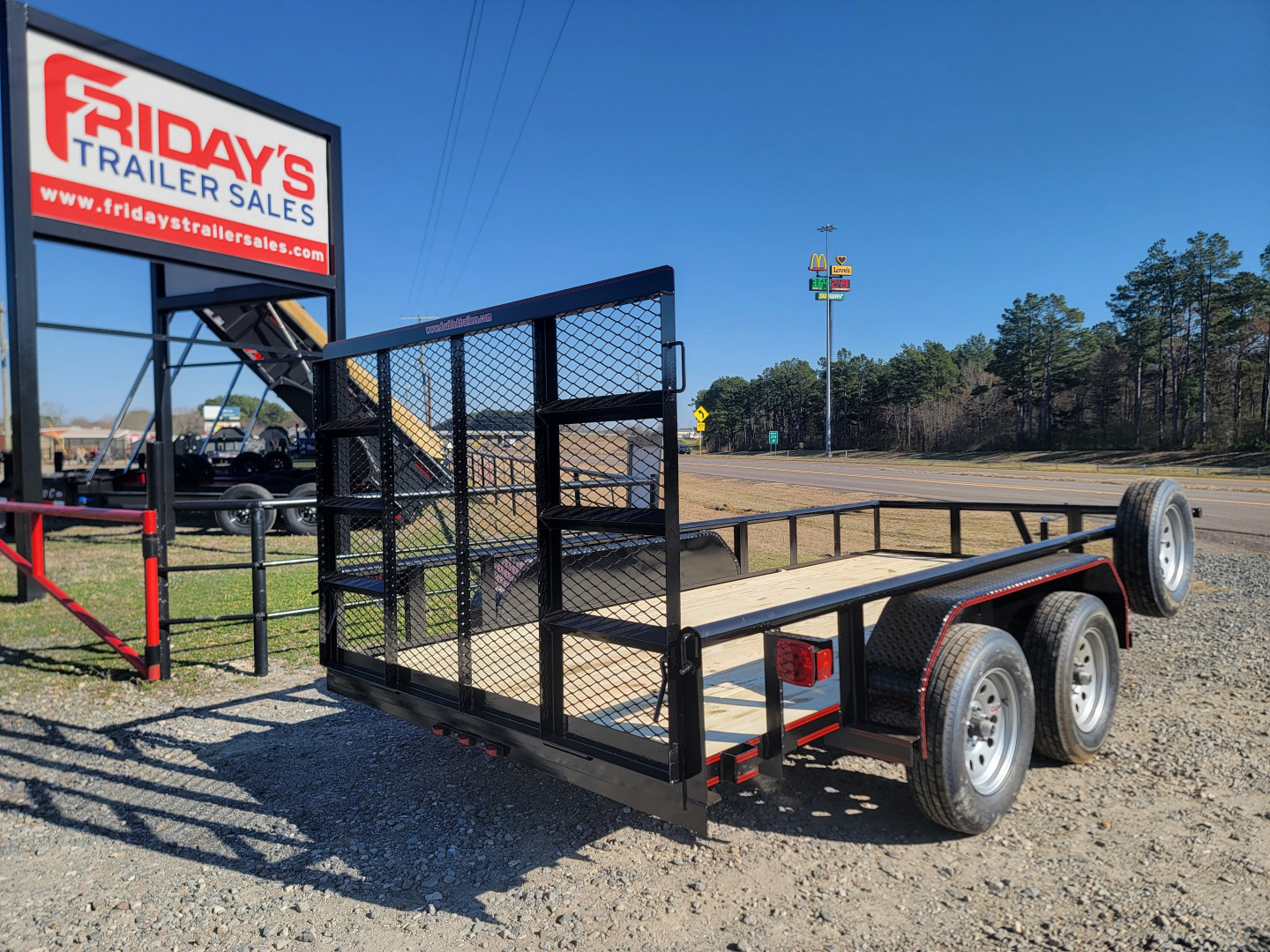 New 2026 Double A 14'x77" Tandem Axle Pipe Top w/ Tailgate Utility Trailer