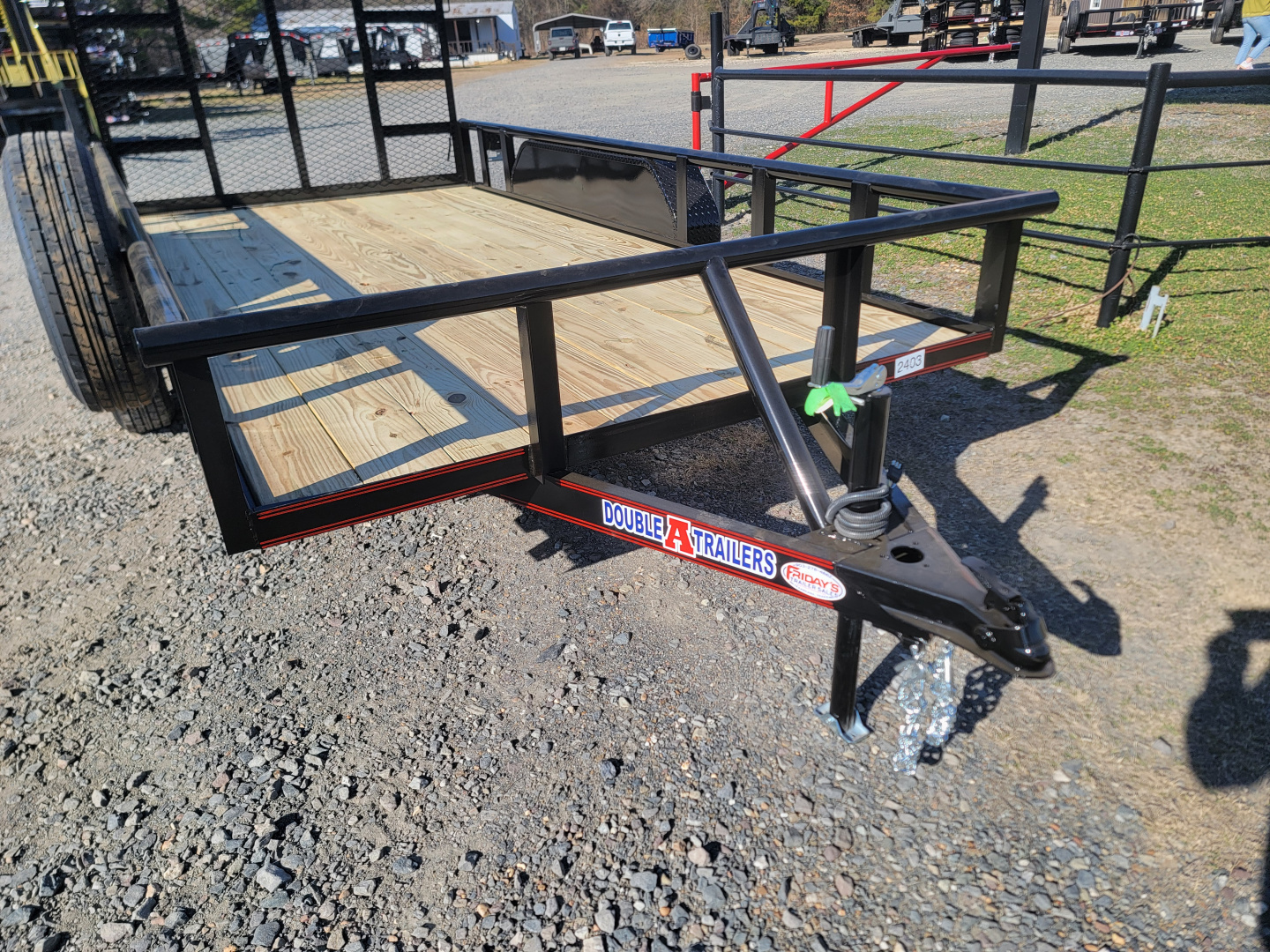 New 2026 Double A 14'x77" Tandem Axle Pipe Top w/ Tailgate Utility Trailer