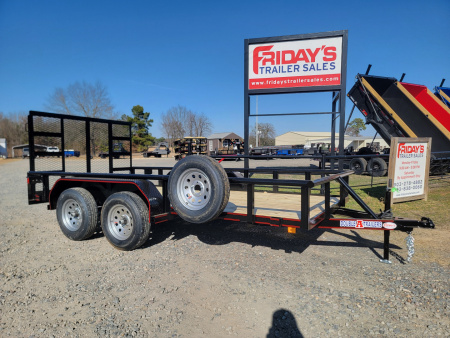 New 2026 Double A 14'x77  Tandem Axle Pipe Top w/ Tailgate Utility Trailer