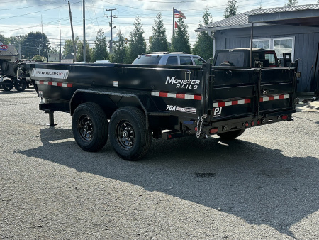 New 2026 PJ Trailers 83" x 14' Low-Pro Telescopic (DT1) 15.4K GVWR Dump Trailer