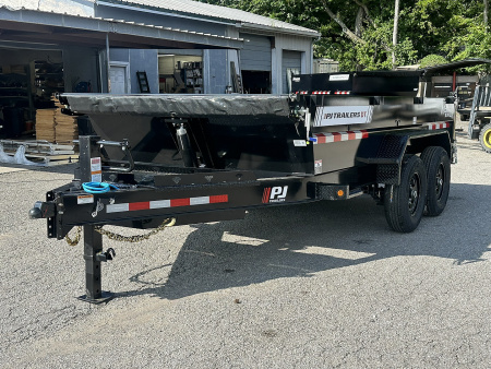 New 2026 PJ Trailers 83" x 14' Low-Pro Telescopic (DT1) 15.4K GVWR Dump Trailer