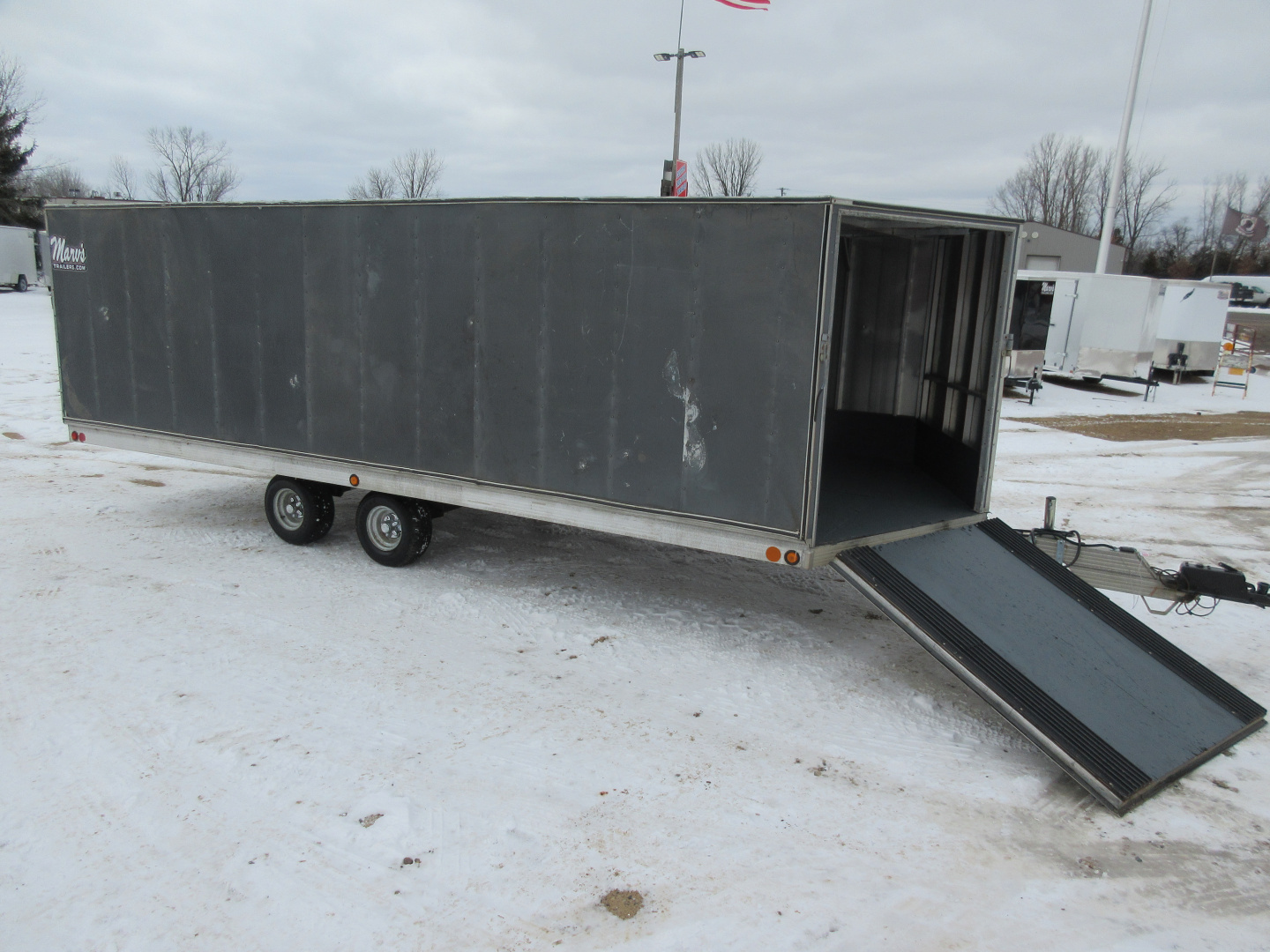 Used 2000 Newman Sled Bed Enclosed Snowmobile Trailer