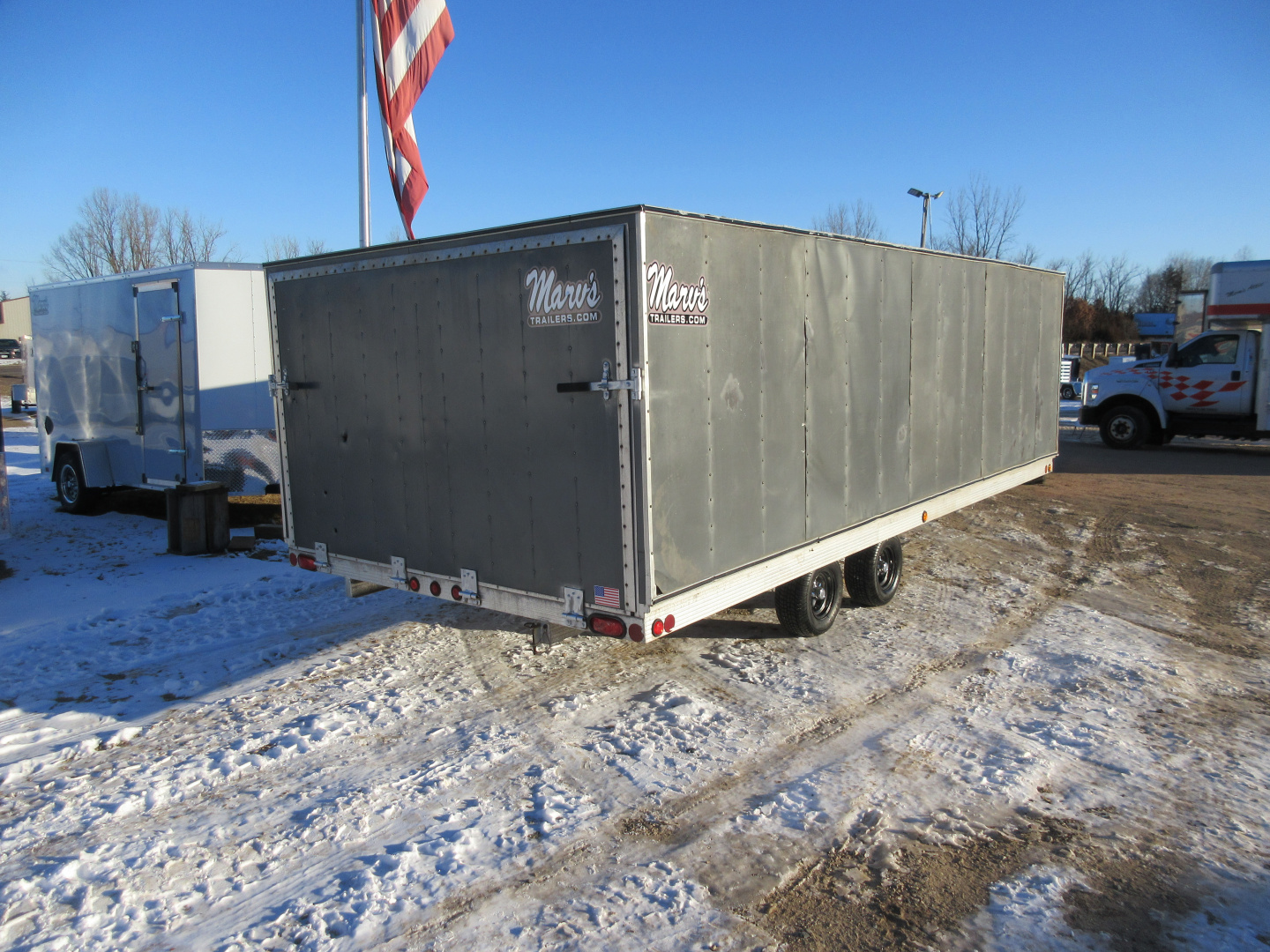 Used 2000 Newman Sled Bed Enclosed Snowmobile Trailer