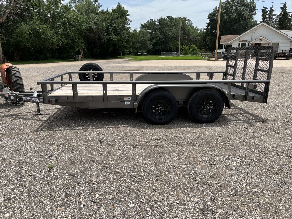 New 2025 Texas Bragg Trailers 77" x 14' Tandem Dovetail Utility Trailer