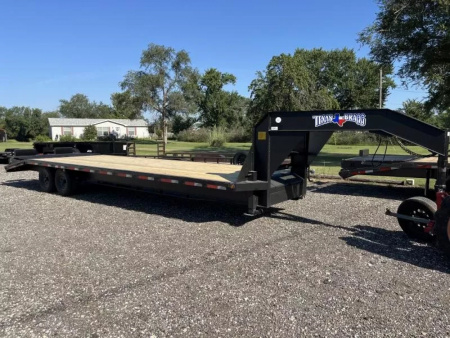 New 2025 Texas Bragg Trailers 24 + 5 OTW - 102'' x 24' + 5' dovetail w/ramps Equipment Trailer Gooseneck Bodies