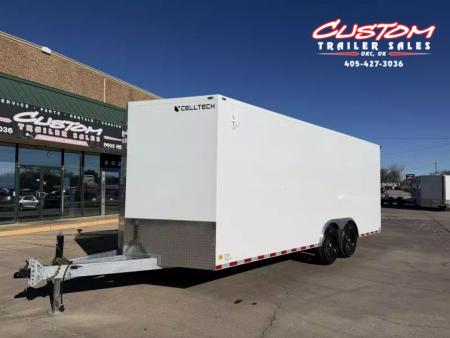 New #002083 2026 CELL TECH TA5 8.5 X 20 TANDEM AXLE ALL STEEL ENCLOSED 14K W/ DOVE TAIL & REAR RAMP DOOR