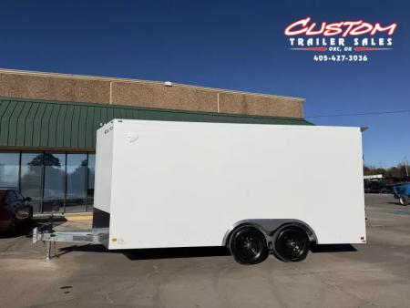 New #002086 2026 CELL TECH TA3 8.5 X 16 TANDEM AXLE ALL STEEL ENCLOSED W/ REAR RAMP DOOR