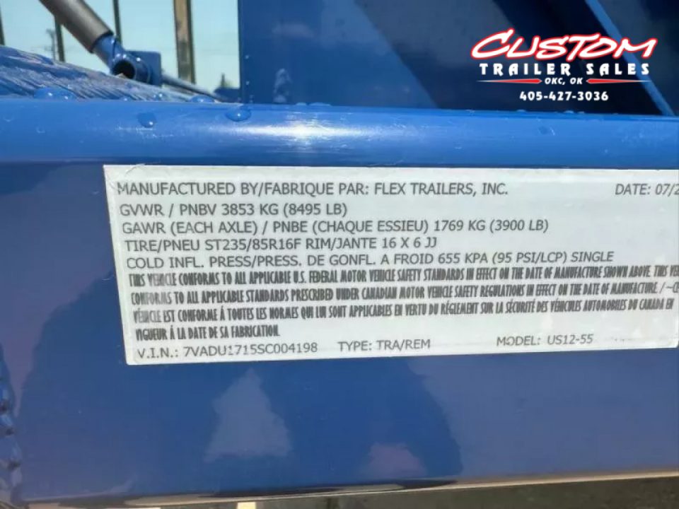 New #004198 2025 Air Tow US12-55 12 X 75 DROP DECK TRAILER