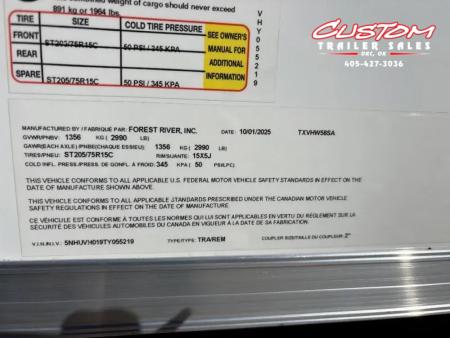 New #055219 2026 FOREST RIVER SA 5 X 8 SINGLE AXLE 3K ENCLOSED W/ REAR RAMP DOOR