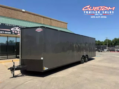 New #095259 2026 FOREST RIVER TA3 8.5 X 28 TANDEM AXLE 10K ENCLOSED W/ REAR RAMP DOOR & BLACKOUT TRIM PACKAGE