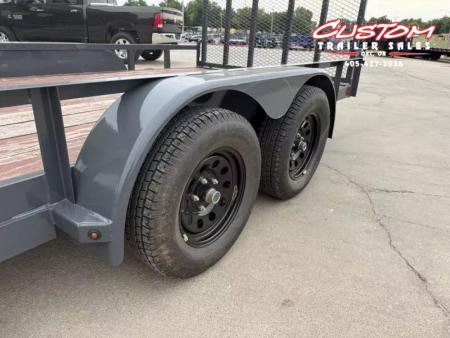 Used #118274 USED 2023 LAMAR UC 16 X 77 TANDEM AXLE 7K ANGLE TOP UTILITY W/ REAR RAMP GATE