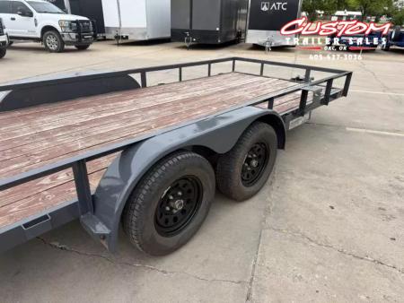 Used #118274 USED 2023 LAMAR UC 16 X 77 TANDEM AXLE 7K ANGLE TOP UTILITY W/ REAR RAMP GATE