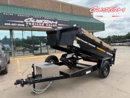 New #131224 2026 SOUTHLAND SL510 5 X 10 SINGLE AXLE 5K BUMPER PULL DUMP W/ SPARE TIRE