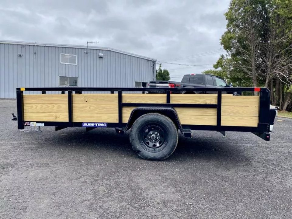 New 2026 Sure-Trac 7X12 Tube Top 3 Board Side Utility Trailer