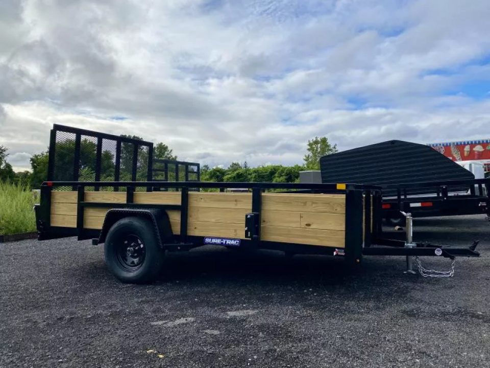 New 2026 Sure-Trac 7X12 Tube Top 3 Board Side Utility Trailer