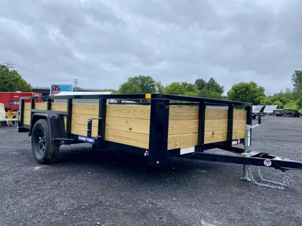 New 2026 Sure-Trac 7X12 Tube Top 3 Board Side Utility Trailer