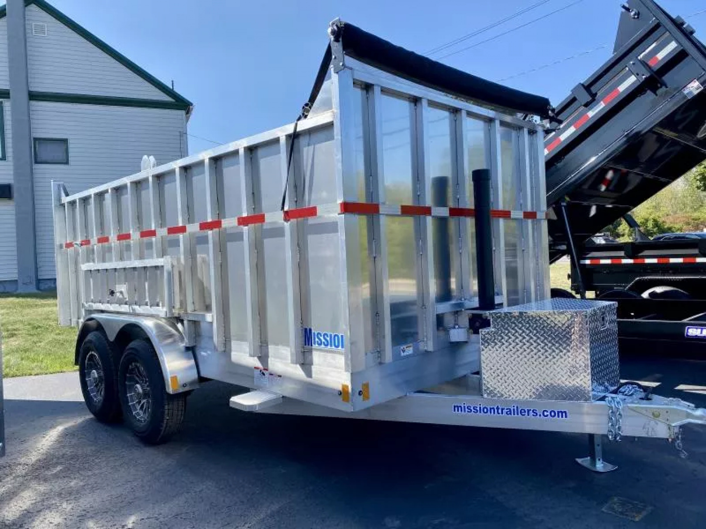 New 2026 Mission Aluminum 7x14 48" Tall Sides Dump Trailer 14K